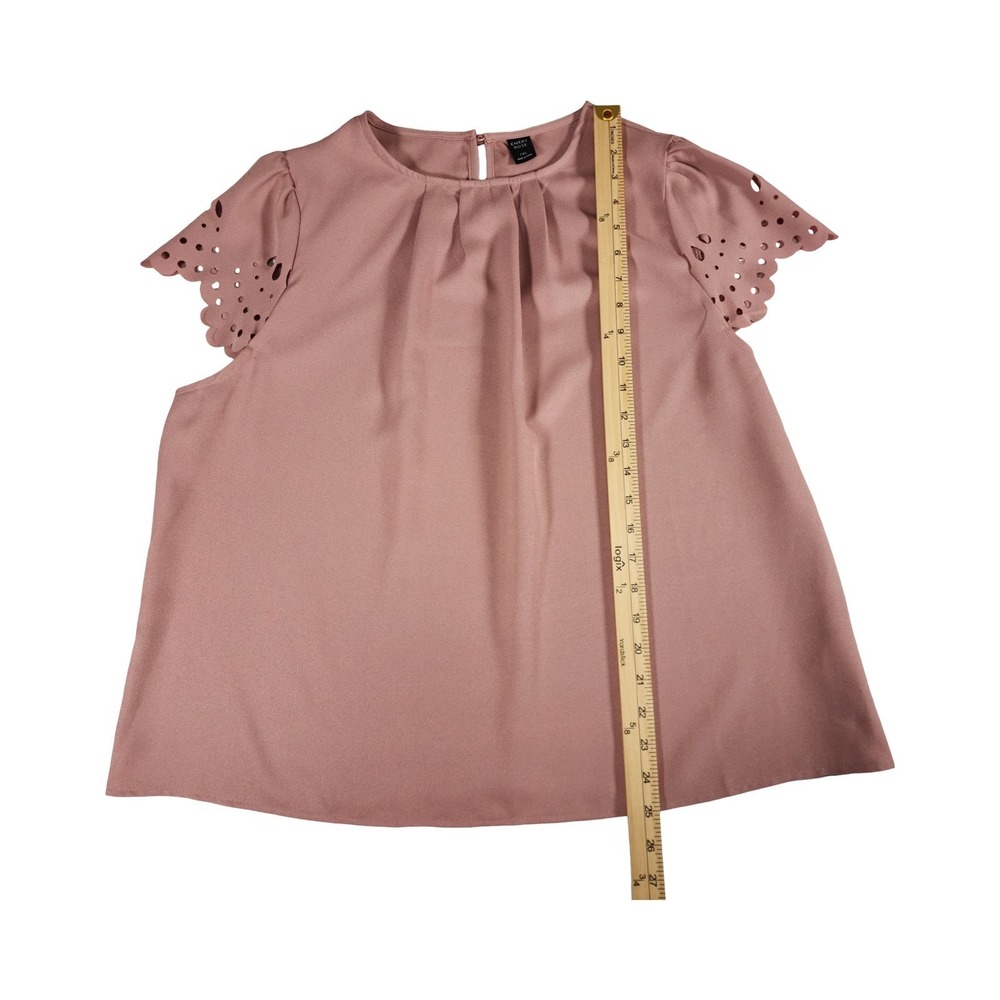 EMERY ROSE Mauve Pink Cutout Sleeve‎ Pleated Neckline Top Plus Size 1X - Picture 6 of 8